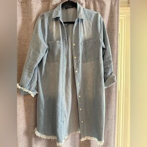 Light Blue Denim Shirt Dress large